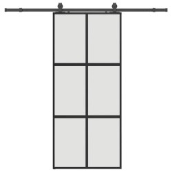 Porte coulissante avec kit de quincaillerie noir 90x205 cm 565763565763