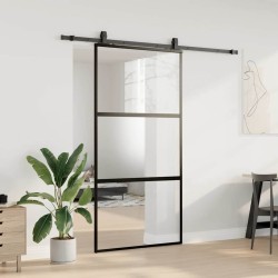 Porte coulissante avec kit de quincaillerie noir 102,5x205 cm 565765565765