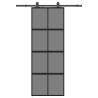 Porte coulissante kit quincaillerie noir 76x205 cm verre trempé 565767565767