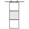 Porte coulissante kit quincaillerie noir 76x205 cm verre trempé 565768565768