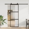 Porte coulissante kit quincaillerie noir 76x205 cm verre trempé 565777565777
