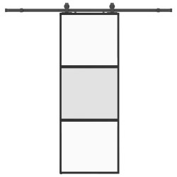 Porte coulissante kit quincaillerie noir 76x205 cm verre trempé 565777565777