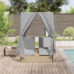 Transat double Réglable Gris 205 x 129 x 200 cm polyrotin 565784565784