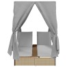 Transat double Réglable Gris 205 x 129 x 200 cm polyrotin 565784565784