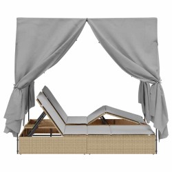 Transat double Réglable Gris 205 x 129 x 200 cm polyrotin 565784565784