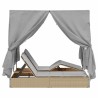 Transat double Réglable Gris 205 x 129 x 200 cm polyrotin 565784565784