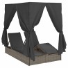 Transat double Réglable Gris 205 x 129 x 200 cm polyrotin 565785565785
