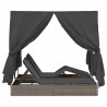 Transat double Réglable Gris 205 x 129 x 200 cm polyrotin 565785565785