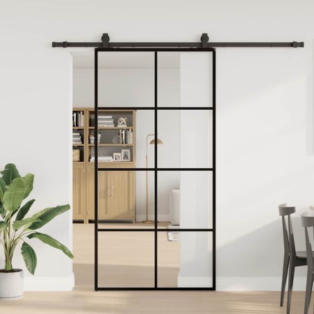 Porte coulissante kit de quincaillerie noir 102,5x205 cm 565786565786