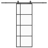 Porte coulissante kit de quincaillerie noir 76x205 cm verre ESG 565787565787