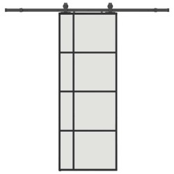 Porte coulissante kit de quincaillerie noir 76x205 cm verre ESG 565788565788