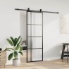 Porte coulissante kit de quincaillerie noir 76x205 cm verre ESG 565788565788