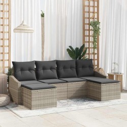 Ensemble de salle à manger pour jardin 6 pcs Gris clair 565798565798