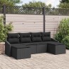 Ensemble de salle à manger pour jardin avec coussin 6 pcs Noir 565799565799