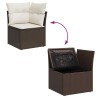 Ensemble de canapé de jardin 7 pcs Marron et Crème polyrotin 565813565813