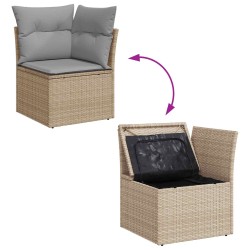 Ensemble de canapé de jardin 7 pcs Beige et Gris clair 565814565814