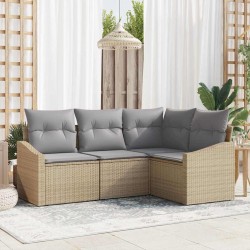 Ensemble de canapé de jardin 4 pcs Beige et Gris clair 565824565824