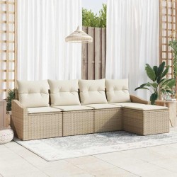 Ensemble de Canapés avec coussin 5 pcs Beige et crème polyrotin 565836565836
