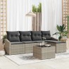 Ensemble de Canapés avec coussin 6 pcs Gris clair polyrotin 565838565838