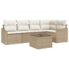 Ensemble de canapé de jardin 6 pcs Beige et crème polyrotin 565848565848