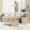 Ensemble de canapé de jardin 6 pcs Beige et crème polyrotin 565848565848