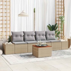 Ensemble de canapé de jardin 5 pcs Beige et Gris clair 565852565852