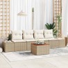 Ensemble de canapé de jardin 5 pcs Beige et crème polyrotin 565853565853