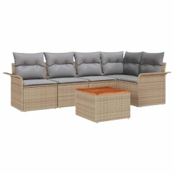 Ensemble de canapé de jardin 6 pcs Beige et Gris clair 565855565855