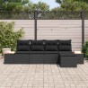 Ensemble de canapé de jardin avec coussin 6 pcs Noir Polyrotin 565860565860