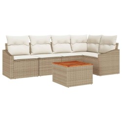Ensemble de canapé de jardin 6 pcs Beige et crème polyrotin 565862565862