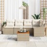Ensemble de canapé de jardin 6 pcs Beige et crème polyrotin 565862565862