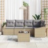 Ensemble de canapé de jardin 6 pcs Beige et Gris clair 565863565863