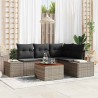 Ensemble de canapé de jardin avec stockage 5 pcs Gris polyrotin 565866565866