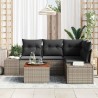Ensemble de canapé de jardin avec stockage 5 pcs Gris polyrotin 565866565866