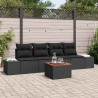 Ensemble de canapé de jardin avec stockage 5 pcs Noir polyrotin 565870565870