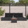 Ensemble de canapé de jardin avec stockage 5 pcs Noir polyrotin 565870565870
