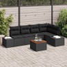 Ensemble de canapé de jardin avec stockage 6 pcs Noir polyrotin 565871565871