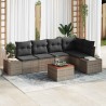 Ensemble de canapé de jardin avec stockage 6 pcs Gris polyrotin 565873565873