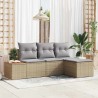Ensemble de canapé de jardin 4 pcs Beige et Gris clair 565876565876
