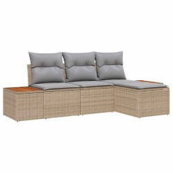 Ensemble de canapé de jardin 4 pcs Beige et Gris clair 565876565876
