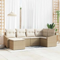 Ensemble de salle à manger pour jardin 6 pcs Beige et crème 565878565878