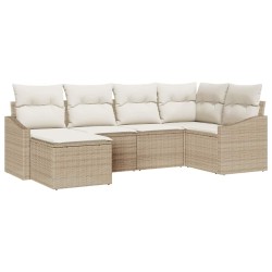 Ensemble de salle à manger pour jardin 6 pcs Beige et crème 565878565878