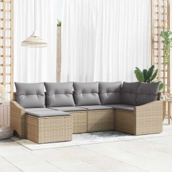 Ensemble de salle à manger pour jardin avec coussin 6 pcs 565882565882