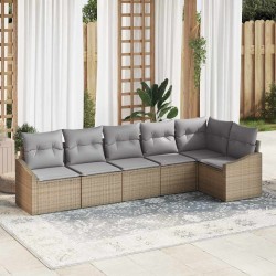 Ensemble de canapé de jardin 6 pcs Beige et Gris clair 565887565887