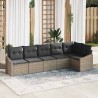 Ensemble de canapé de jardin avec coussin 6 pcs Gris polyrotin 565888565888
