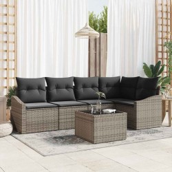Ensemble de canapé de jardin 6 pcs Gris clair polyrotin 565889565889