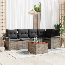 Ensemble de canapé de jardin avec stockage 6 pcs Gris polyrotin 565892565892