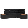 Ensemble de canapé de jardin avec coussin 4 pcs Noir Polyrotin 565893565893