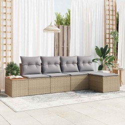 Ensemble de canapé de jardin 6 pcs Beige et Gris clair 565894565894