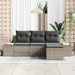Ensemble de canapé de jardin 4 pcs Gris Poly Rattan 565895565895